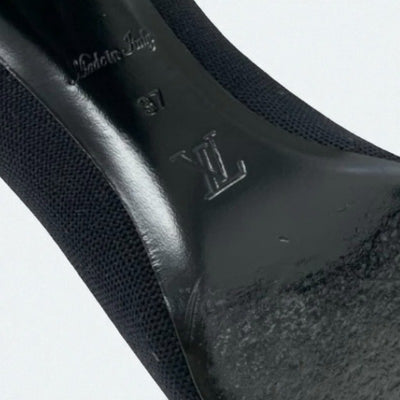 ルイヴィトン LOUIS VUITTON シルエットライン モノグラム ブーツ ショートブーツ 靴 シューズ ファブリック レザー ブラック ブラウン 黒 アンクルブーツ ソックスブーツ ニット