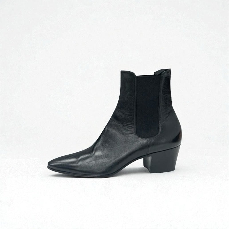 サンローラン SAINT LAURENT ブーツ ショートブーツ 靴 シューズ レザー ブラック 黒 サイドゴア チェルシーブーツ