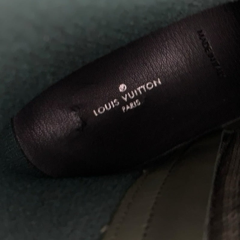 ルイヴィトン LOUIS VUITTON アークライトライン ブーツ ショートブーツ 靴 シューズ ラバー カーキ 未使用 LVサークルロゴ モノグラムフラワー レースアップ レインブーツ