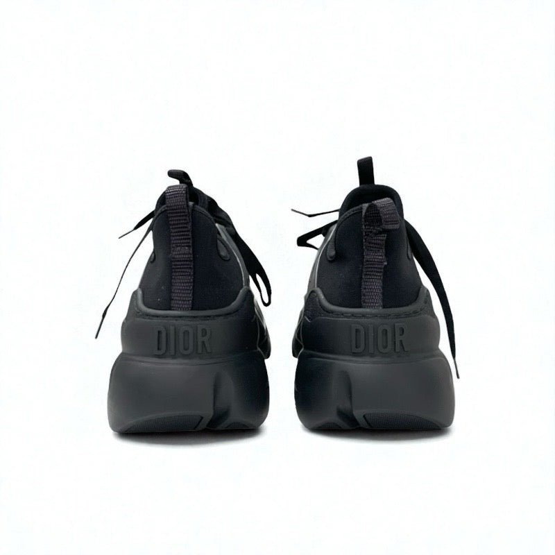 クリスチャンディオール CHRISTIAN DIOR D-Connect スニーカー 靴 シューズ ラバー ファブリック レザー ブラック 黒 未使用 ロゴ