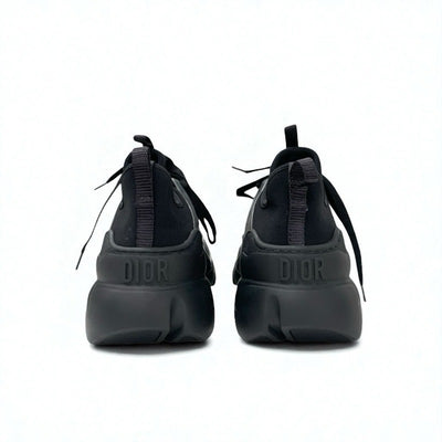 クリスチャンディオール CHRISTIAN DIOR D-Connect スニーカー 靴 シューズ ラバー ファブリック レザー ブラック 黒 未使用 ロゴ