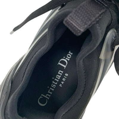 クリスチャンディオール CHRISTIAN DIOR D-Connect スニーカー 靴 シューズ ラバー ファブリック レザー ブラック 黒 未使用 ロゴ