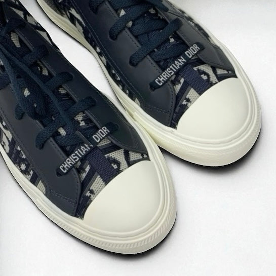 クリスチャンディオール CHRISTIAN DIOR WALK'N'DIOR スニーカー 靴 シューズ ファブリック レザー ネイビー 未使用 ソックススニーカー