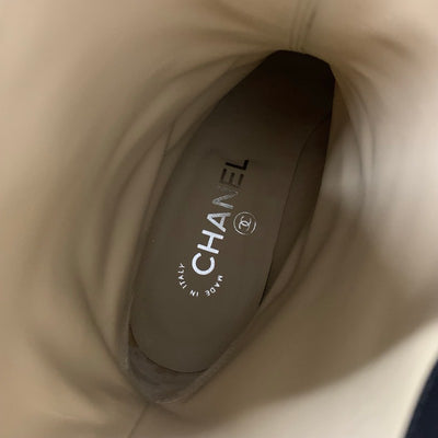 シャネル CHANEL ブーツ ショートブーツ 靴 シューズ ファブリック ブラック 黒 未使用 ラメ ココマーク