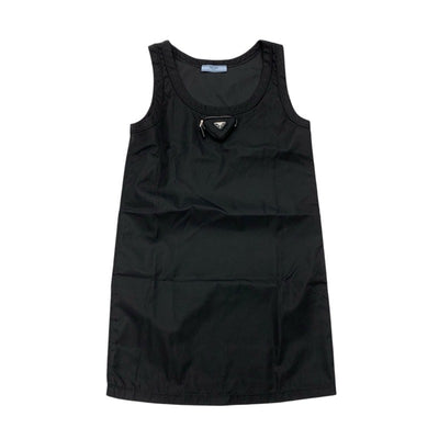 プラダ PRADA ワンピース リサイクルポリアミド ブラック シルバー RE-NYLON トライアングルロゴ 23AW