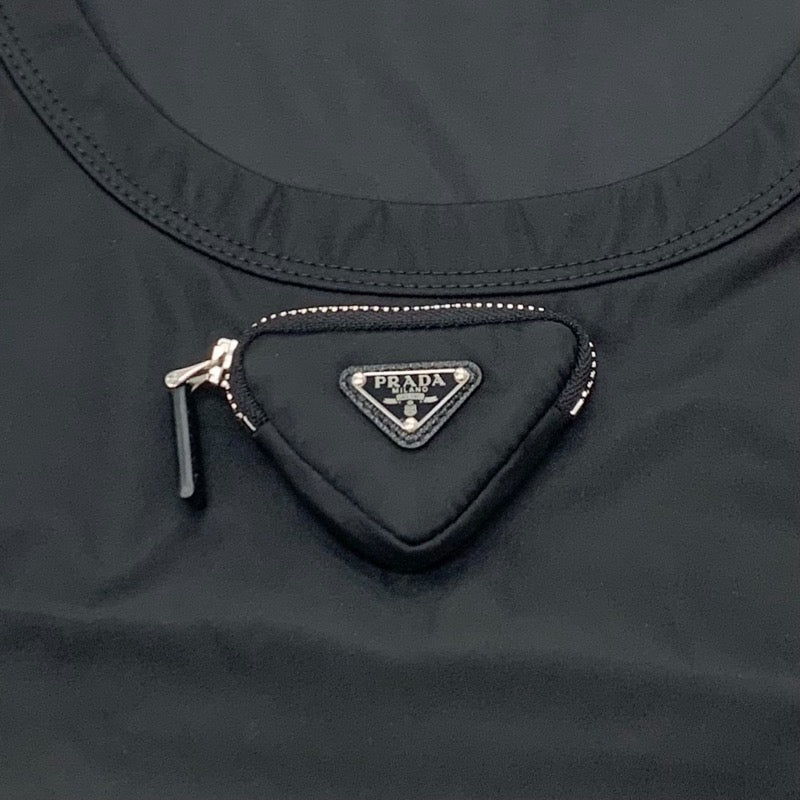 プラダ PRADA ワンピース リサイクルポリアミド ブラック シルバー RE-NYLON トライアングルロゴ 23AW