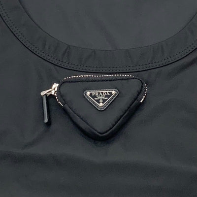 プラダ PRADA ワンピース リサイクルポリアミド ブラック シルバー RE-NYLON トライアングルロゴ 23AW