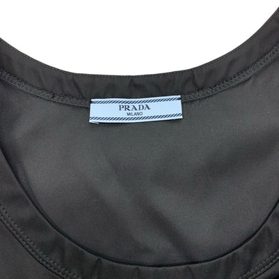 プラダ PRADA ワンピース リサイクルポリアミド ブラック シルバー RE-NYLON トライアングルロゴ 23AW