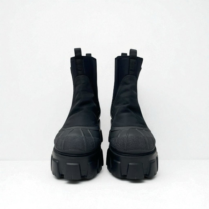 プラダ PRADA モノリス ブーツ ショートブーツ 靴 シューズ ナイロン ラバー ブラック Re-Nylon トライアングルロゴ