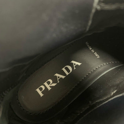 プラダ PRADA モノリス ブーツ ショートブーツ 靴 シューズ ナイロン ラバー ブラック Re-Nylon トライアングルロゴ