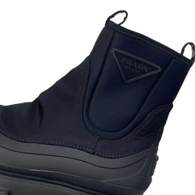 プラダ PRADA モノリス ブーツ ショートブーツ 靴 シューズ ナイロン ラバー ブラック Re-Nylon トライアングルロゴ