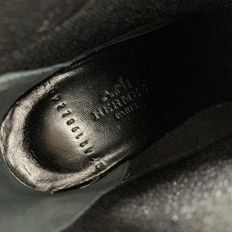 エルメス HERMES ヴォルヴェール ブーツ ショートブーツ 靴 シューズ ファブリック レザー ブラック 黒 未使用 ソックスブーツ ニット エクスリブリス