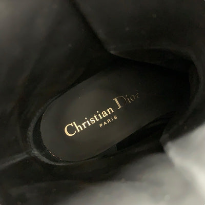 クリスチャンディオール CHRISTIAN DIOR D-LEADER ブーツ ショートブーツ 靴 シューズ ラムスキン ブラック 黒 ロゴ カナージュ キルティング ミドルブーツ ファスナー レースアップ