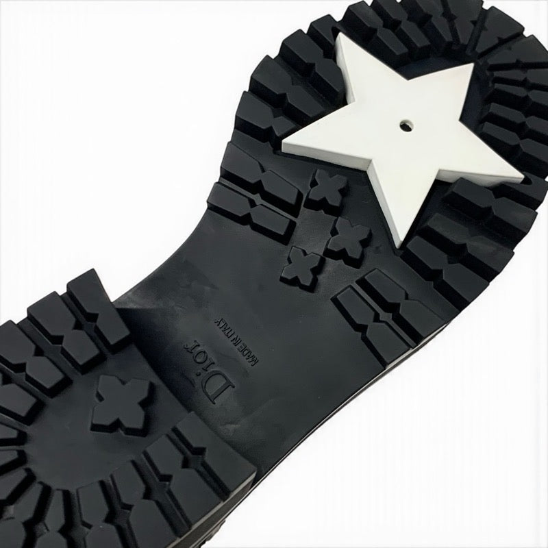 クリスチャンディオール CHRISTIAN DIOR D-LEADER ブーツ ショートブーツ 靴 シューズ ラムスキン ブラック 黒 ロゴ カナージュ キルティング ミドルブーツ ファスナー レースアップ