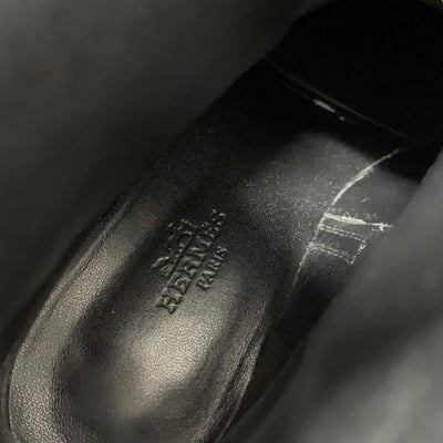 エルメス HERMES フレンチー ブーツ ショートブーツ 靴 シューズ レザー ブラック 黒 シルバー ケリー金具