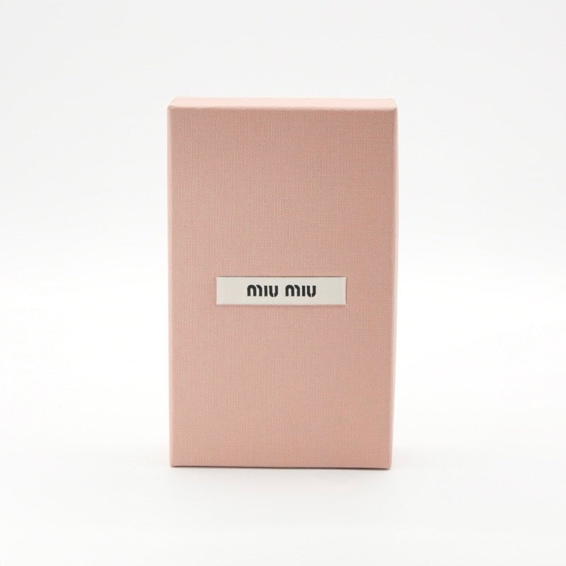 ミュウミュウ MIUMIU ヘアアクセサリー パテントレザー スエード アイボリー イエロー ゴールド ヘアクリップセット 2個 ヘアピン