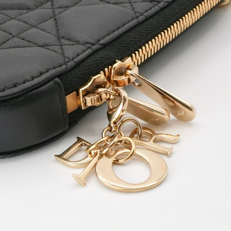 クリスチャンディオール CHRISTIAN DIOR 携帯・スマホアクセサリー ブラック ゴールド レディディオール カナージュ Call in Dior フォンホルダー フォンケース モバイルポーチ ポシェット