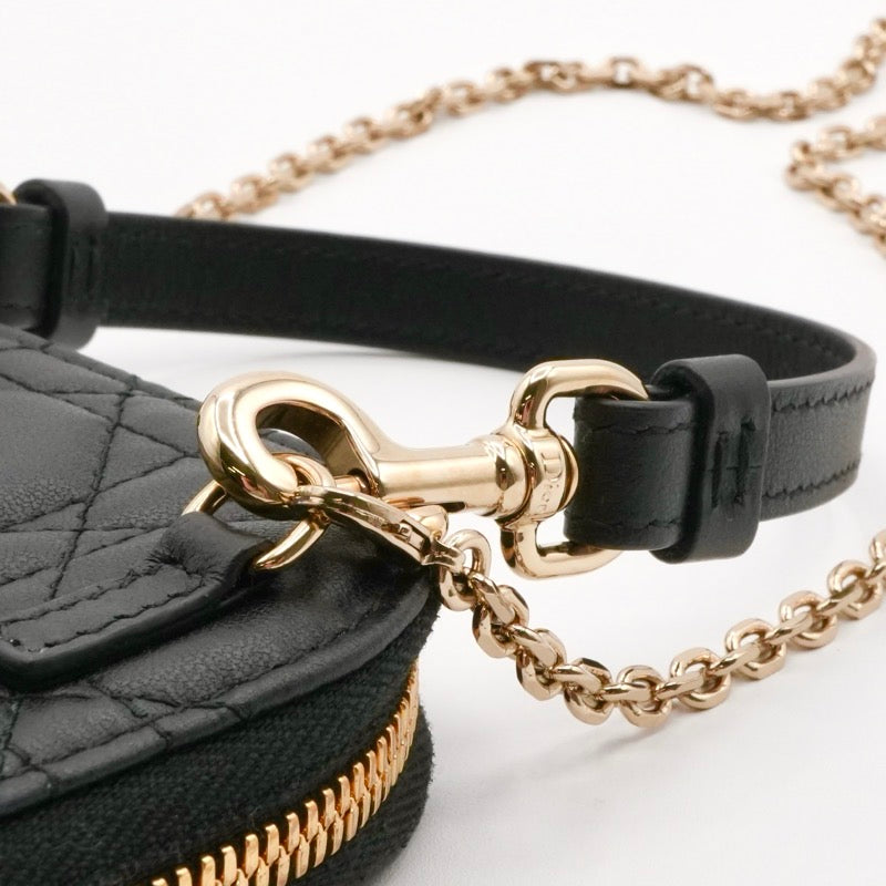 クリスチャンディオール CHRISTIAN DIOR 携帯・スマホアクセサリー ブラック ゴールド レディディオール カナージュ Call in Dior フォンホルダー フォンケース モバイルポーチ ポシェット