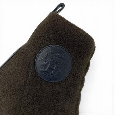 エルメス HERMES ヴォルヴェール ブーツ ショートブーツ 靴 シューズ ファブリック レザー カーキ 未使用 エクスリブリス ニット ソックスブーツ