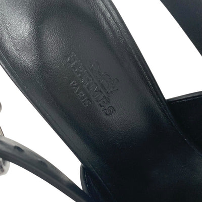 エルメス HERMES エリス サンダル 靴 シューズ レザー ブラック 黒 ストラップ