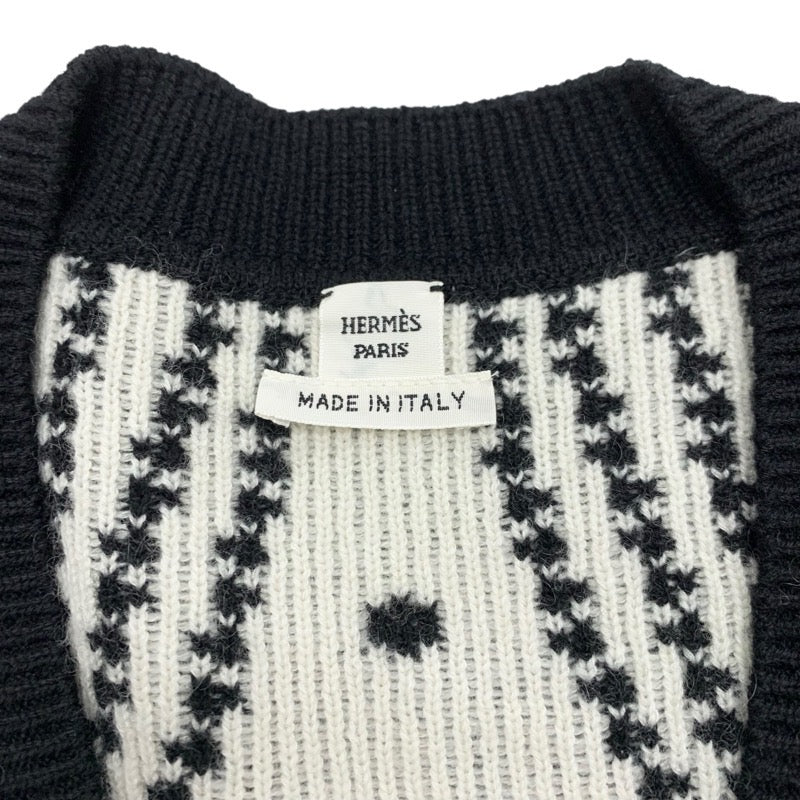 エルメス HERMES トップス カシミヤ コットン ブラック ホワイト 黒 ブリッドドゥガラ 刺繍