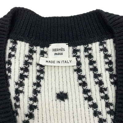 エルメス HERMES トップス カシミヤ コットン ブラック ホワイト 黒 ブリッドドゥガラ 刺繍