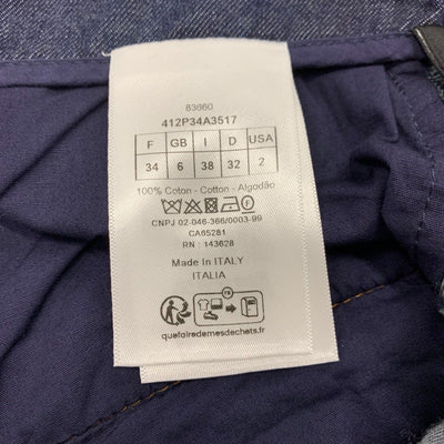 クリスチャンディオール CHRISTIAN DIOR ボトムス コットン ネイビー シルバー ロゴ ベルト デニム ジーンズ インディゴ