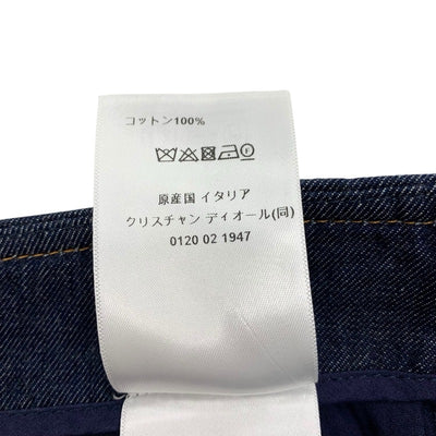 クリスチャンディオール CHRISTIAN DIOR ボトムス コットン ネイビー シルバー ロゴ ベルト デニム ジーンズ インディゴ