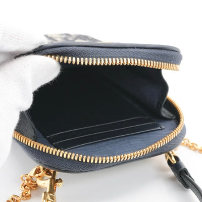 クリスチャンディオール CHRISTIAN DIOR 携帯・スマホアクセサリー ネイビー ゴールド モンテーニュ コーリン オブリーク CDシグネチャー チェーン ジャカード フォンホルダー フォンケース モバイルポーチ ポシェット
