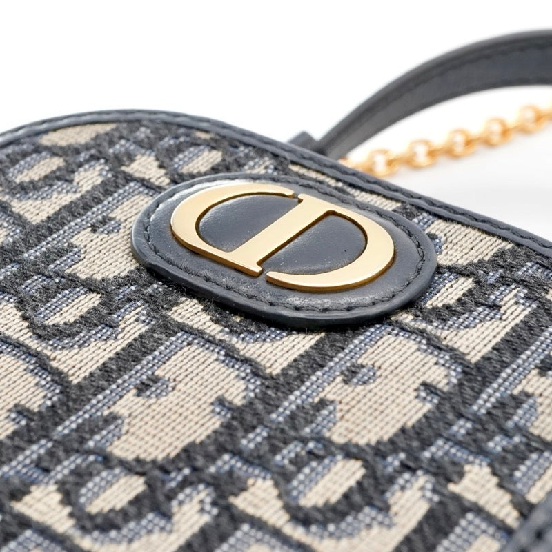 クリスチャンディオール CHRISTIAN DIOR 携帯・スマホアクセサリー ネイビー ゴールド モンテーニュ コーリン オブリーク CDシグネチャー チェーン ジャカード フォンホルダー フォンケース モバイルポーチ ポシェット