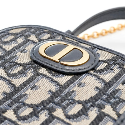 クリスチャンディオール CHRISTIAN DIOR 携帯・スマホアクセサリー ネイビー ゴールド モンテーニュ コーリン オブリーク CDシグネチャー チェーン ジャカード フォンホルダー フォンケース モバイルポーチ ポシェット