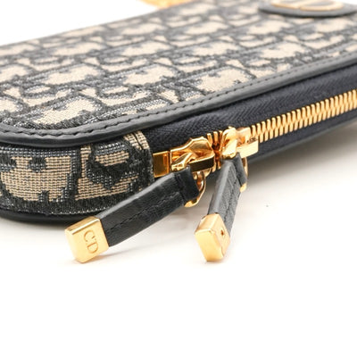 クリスチャンディオール CHRISTIAN DIOR 携帯・スマホアクセサリー ネイビー ゴールド モンテーニュ コーリン オブリーク CDシグネチャー チェーン ジャカード フォンホルダー フォンケース モバイルポーチ ポシェット