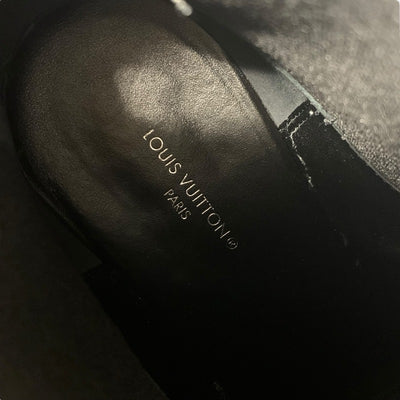 ルイヴィトン LOUIS VUITTON ボブールライン モノグラム ブーツ ショートブーツ 靴 シューズ レザー ブラック ブラウン LVロゴ アンクルブーツ