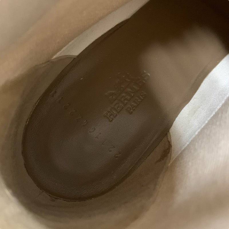 エルメス HERMES ヴォルヴェール ブーツ ショートブーツ 靴 シューズ ファブリック レザー ベージュ ニット エクスリブリス ソックスブーツ