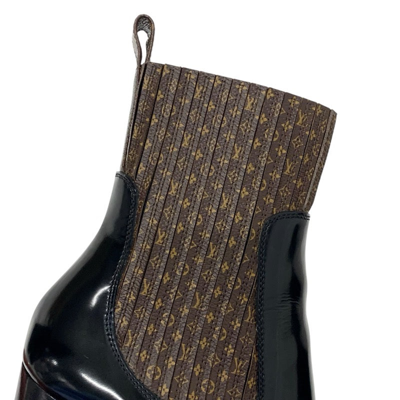 ルイヴィトン LOUIS VUITTON スタートレイルライン モノグラム ブーツ ショートブーツ 靴 シューズ レザー ブラウン ブラック アンクルブーツ サイドゴア