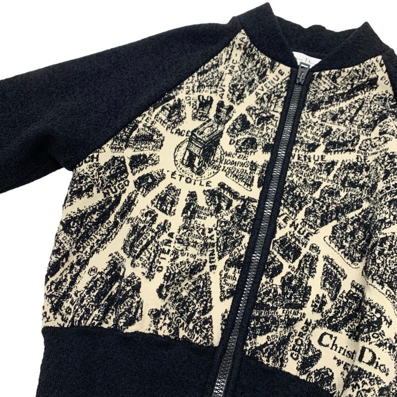クリスチャンディオール CHRISTIAN DIOR アウター ウール ブラック ベージュ Plan de Paris ボンバージャケット ロゴ