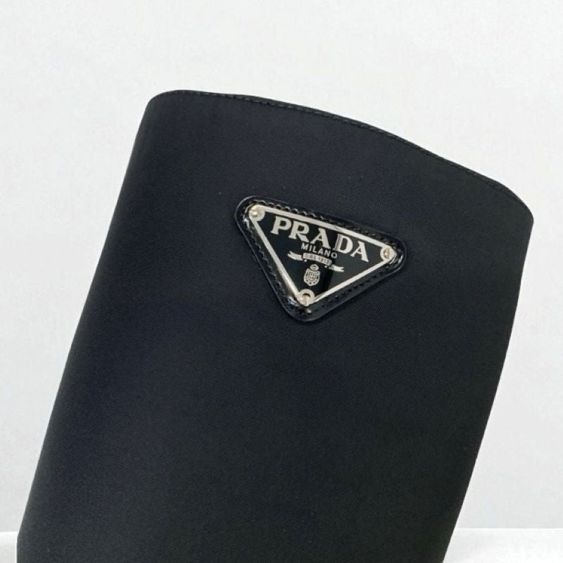 プラダ PRADA ブーツ ロングブーツ 靴 シューズ ナイロン レザー ブラック 黒 Re-Nylon ロゴ