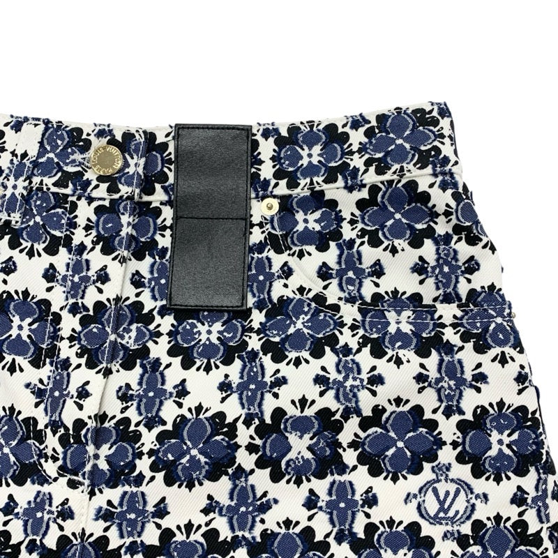 ルイヴィトン LOUIS VUITTON モノグラム ボトムス コットン ポリエステル ホワイト ブルー ブラック フラワー ショートパンツ