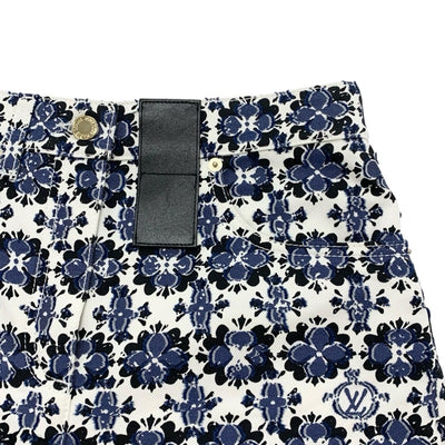 ルイヴィトン LOUIS VUITTON モノグラム ボトムス コットン ポリエステル ホワイト ブルー ブラック フラワー ショートパンツ