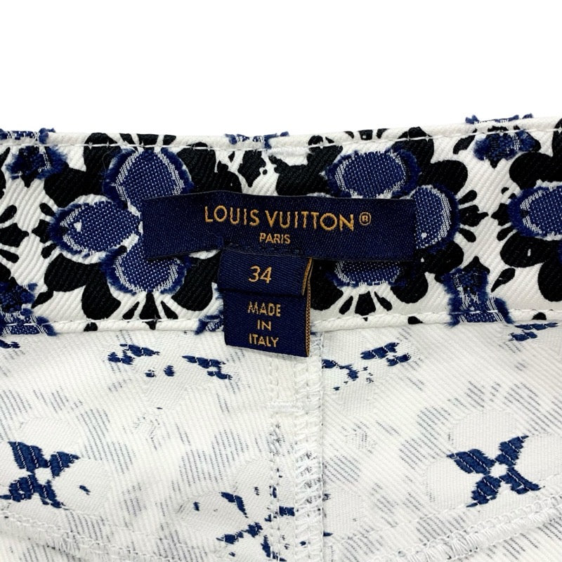 ルイヴィトン LOUIS VUITTON モノグラム ボトムス コットン ポリエステル ホワイト ブルー ブラック フラワー ショートパンツ
