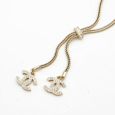 シャネル CHANEL ネックレス ペンダント チョーカー ゴールド ココマーク ラインストーン