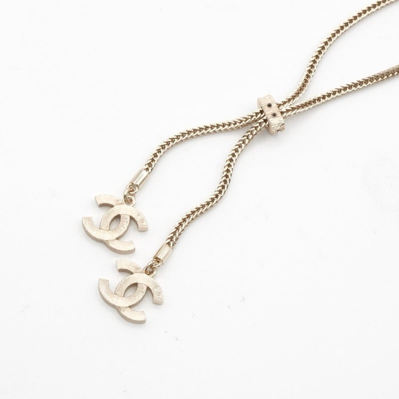 シャネル CHANEL ネックレス ペンダント チョーカー ゴールド ココマーク ラインストーン
