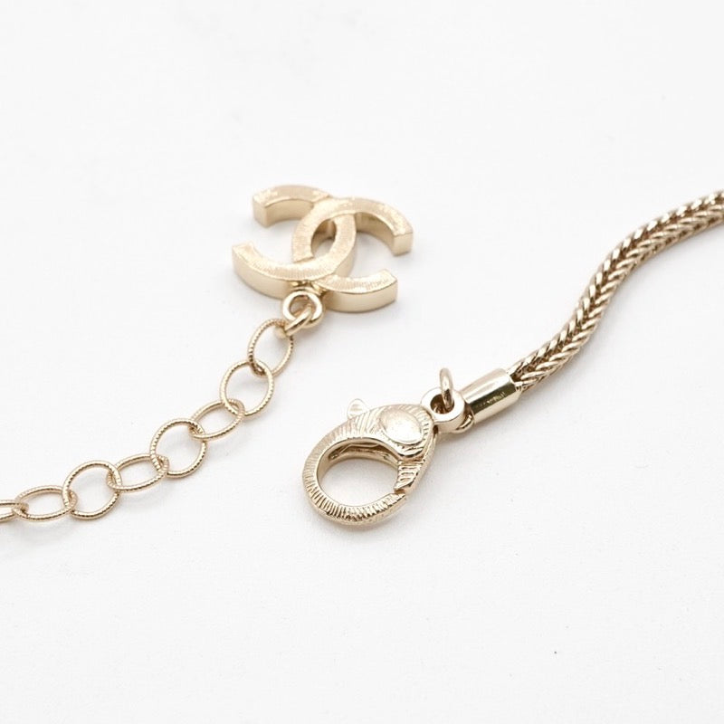 シャネル CHANEL ネックレス ペンダント チョーカー ゴールド ココマーク ラインストーン