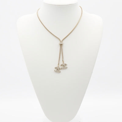 シャネル CHANEL ネックレス ペンダント チョーカー ゴールド ココマーク ラインストーン