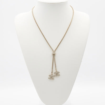 シャネル CHANEL ネックレス ペンダント チョーカー ゴールド ココマーク ラインストーン