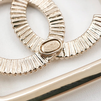 シャネル CHANEL ブローチ コサージュ ゴールド ココマーク ラインストーン スクエア