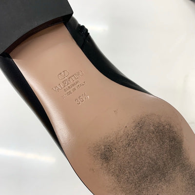 ヴァレンティノ VALENTINO ブーツ ロングブーツ 靴 シューズ レザー ブラック ゴールド Vロゴ シグネチャー キッズスキン