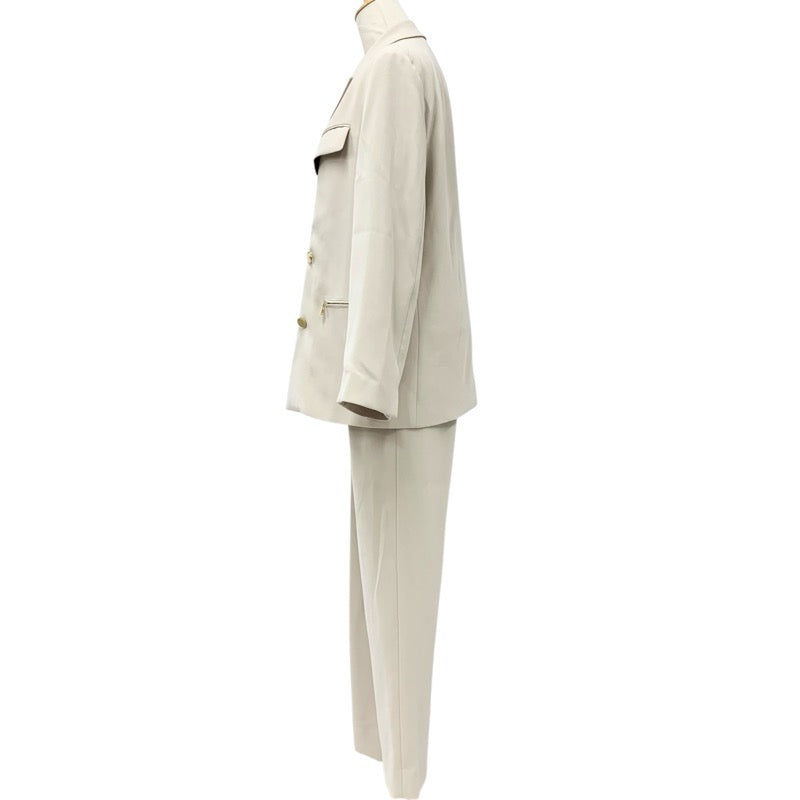 クルニ CULLNI セットアップ ジャケット パンツ ポリエステル 24AW タックパンツ ベージュ ゴールド