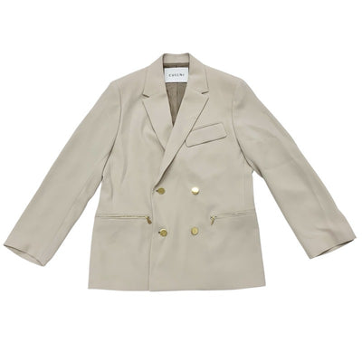 クルニ CULLNI セットアップ ジャケット パンツ ポリエステル 24AW タックパンツ ベージュ ゴールド