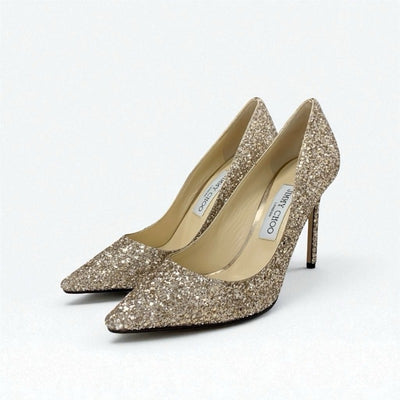 ジミーチュウ JIMMY CHOO ROMY パンプス 靴 シューズ グリッター ゴールド パーティーシューズ